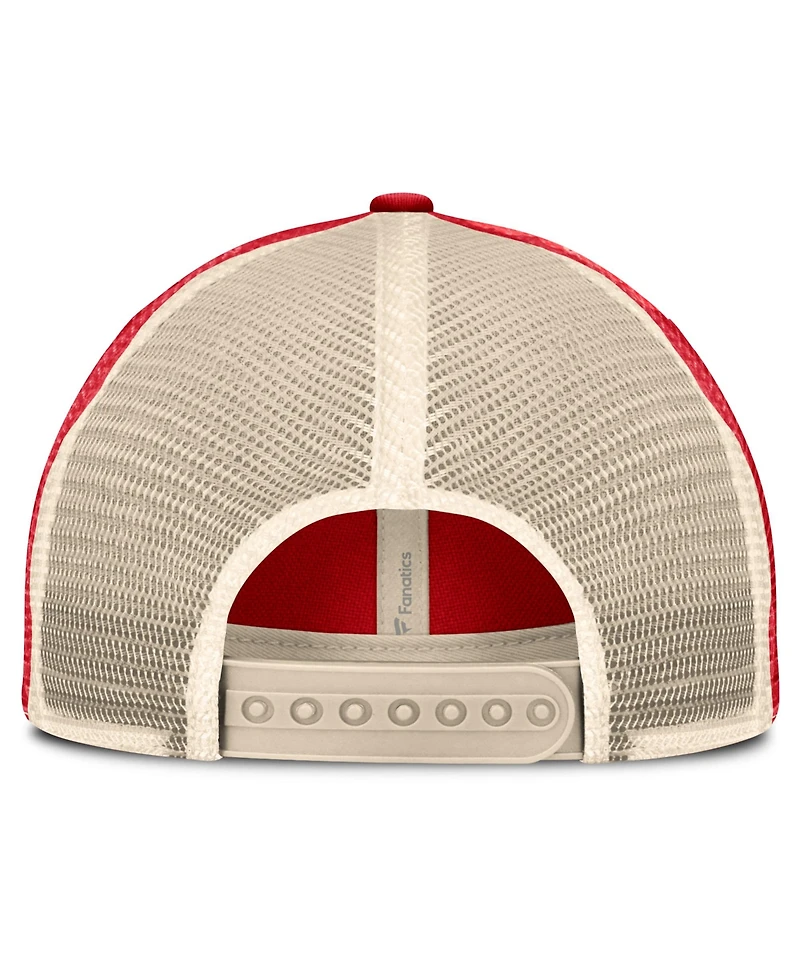 Fanatics Men's Red/Natural Carolina Hurricanes Rival Trucker Adjustable Hat