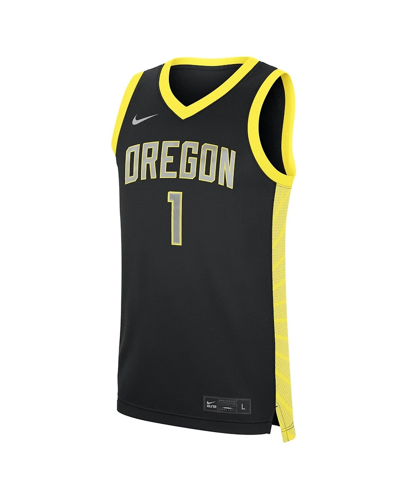 Nike Men's Black Oregon Ducks #1 Alternate Replica Basketball Jersey