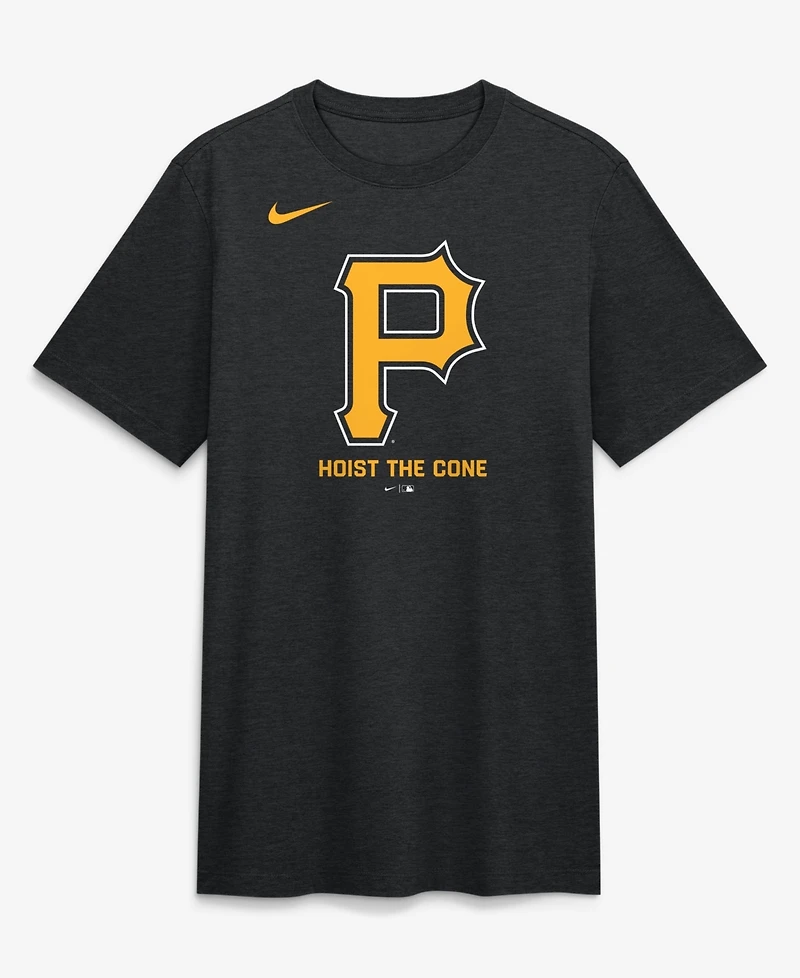 Nike Men's Heather Black Pittsburgh Pirates Hoist the Cone Tri-Blend T-Shirt