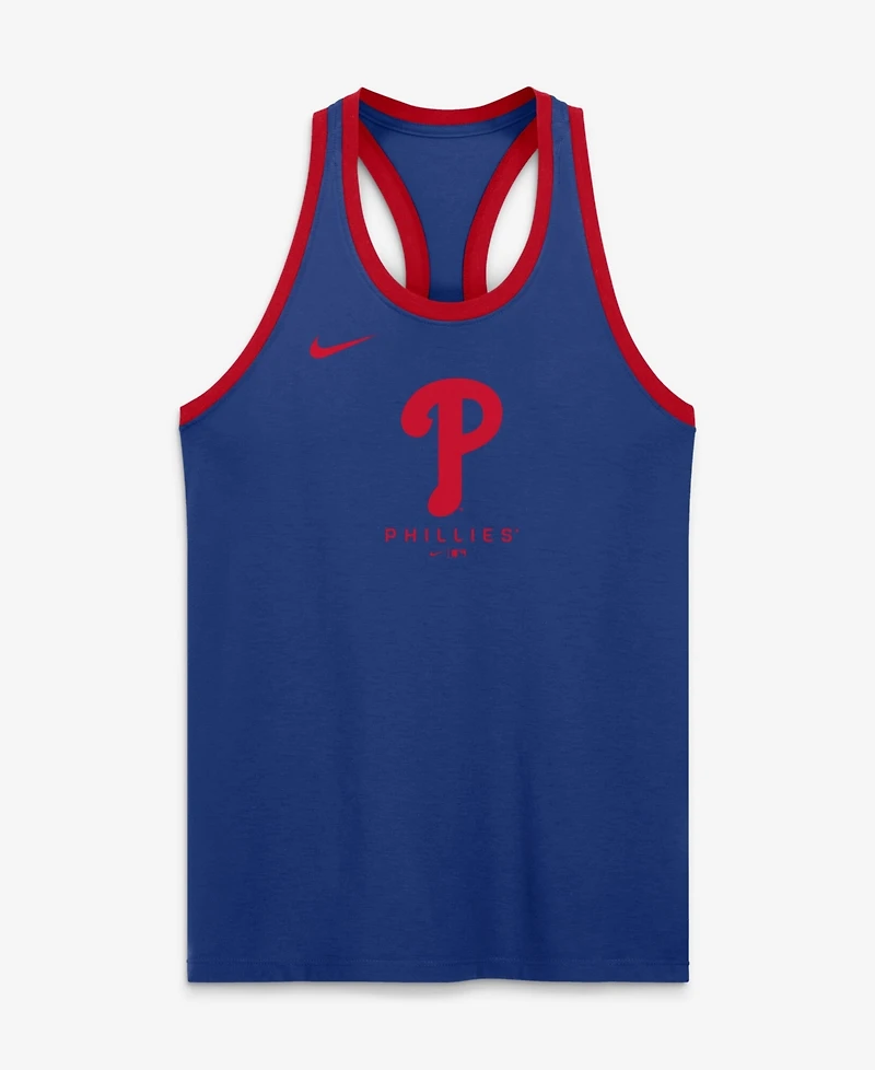 Nike Women's Royal Philadelphia Phillies Tri-Blend Dri-fit Racerback Tank Top