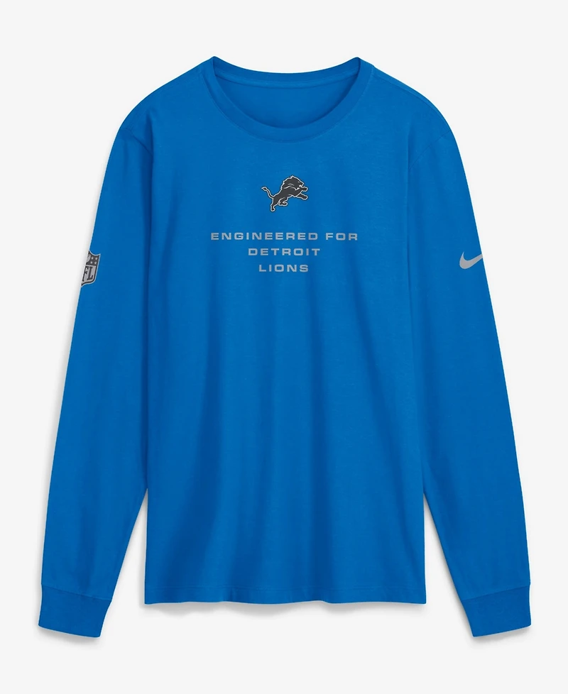 Nike Men's Blue Detroit Lions Sideline Bold Arch Star Dri-fit Long Sleeve T-Shirt