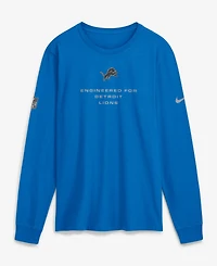Nike Men's Blue Detroit Lions Sideline Bold Arch Star Dri-fit Long Sleeve T-Shirt