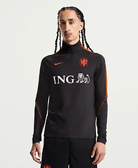 Nike Men's Black Netherlands National Team 2026 Strike Dri-fit Quarter-Zip Drill Sweatshirt