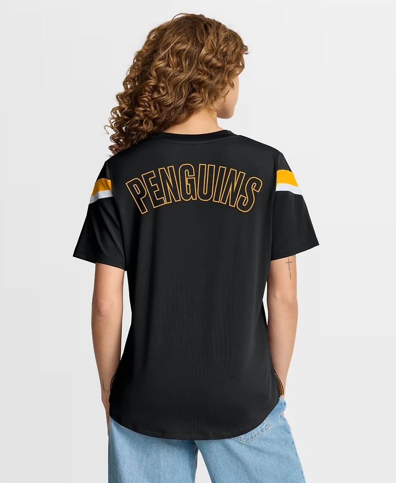 Fanatics Women's Black Pittsburgh Penguins Offside Athena T-Shirt