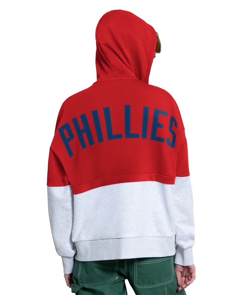 Starter Women's Red/Heather Gray Philadelphia Phillies Wishbone Full-Zip Hoodie
