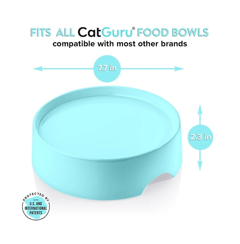 CatGuru Food Table for Cat Bowl, Marshmallow
