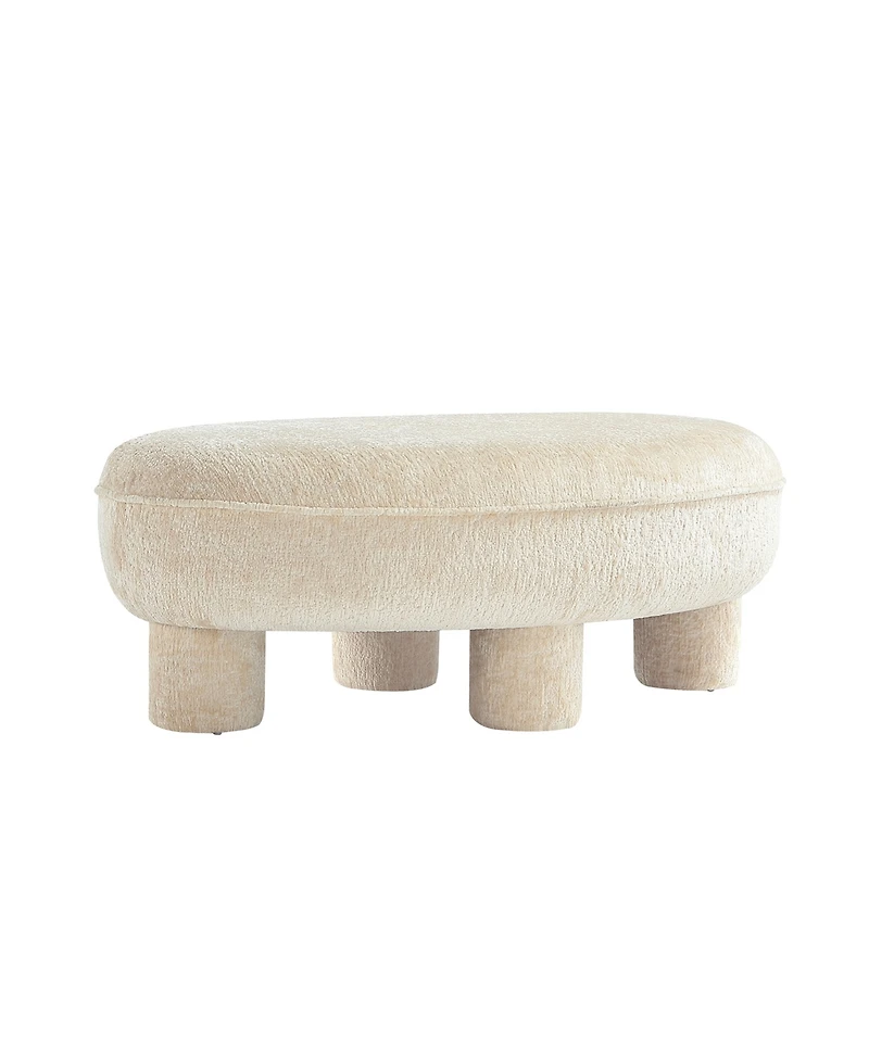 Manhattan Comfort Tribeca 45.5" Chenille Upholstered Accent Ottoman