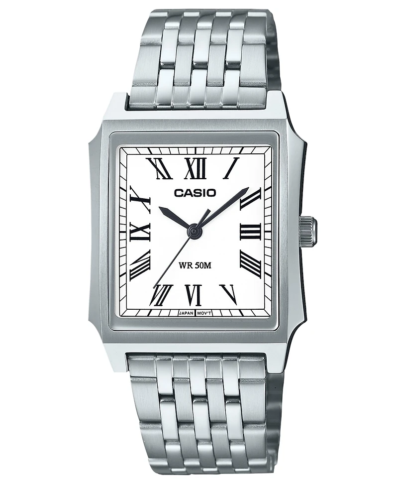 Casio Unisex Japanese Quartz Analog Silver-Tone Stainless Steel Watch 31.5mm