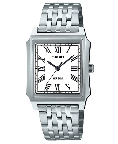 Casio Unisex Japanese Quartz Analog Silver-Tone Stainless Steel Watch 31.5mm