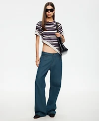 Lioness Women's Vintage-Inspired Stripe Crewneck Top
