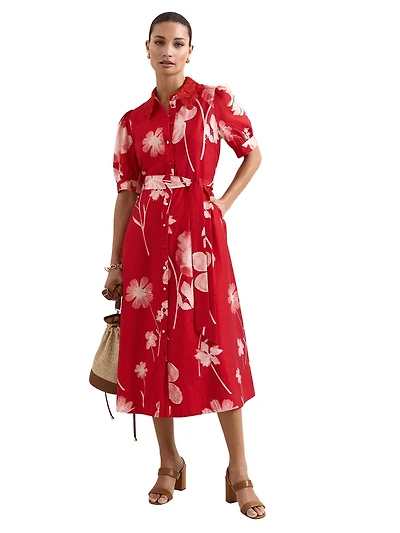 Phase Eight Women's Delphine Belted Midi Shirt Dress