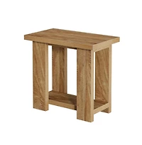 Slickblue 2-Tier Farmhouse End Table with Storage Shelves