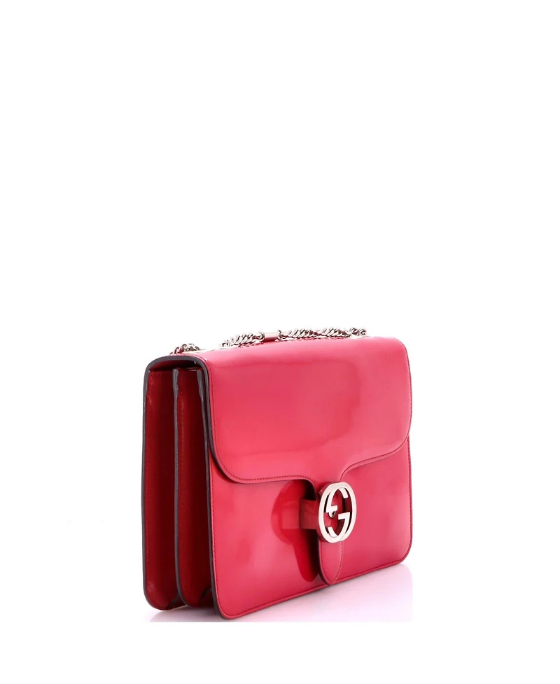 Pre-Owned Gucci Medium Interlocking Shoulder Bag Patent