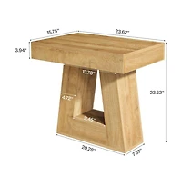 Slickblue 2-Tier Narrow End Table with Trapezoid Base