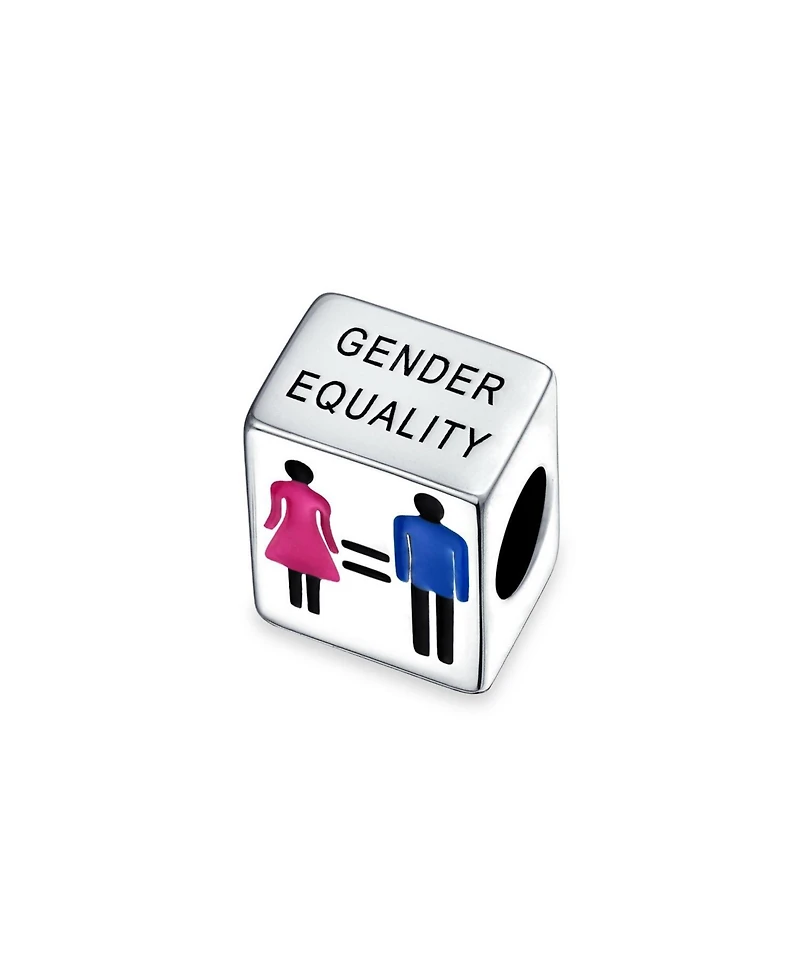 Bling Jewelry Inspirational Support Gender Equality Charm Bead .925 Sterling Silver Fits European Bracelet