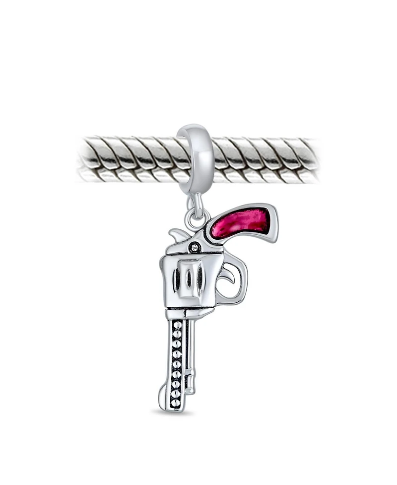 Bling Jewelry Western Dangle Toy-Gun-Charm Bead .925 Sterling Silver for European Bracelet