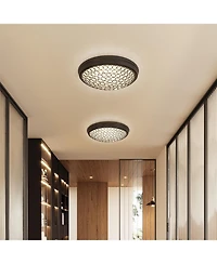 Tribesigns Led Flush Mount Ceiling Light, 13" Ceiling Light Fixture with Modern Crystal, 3000K Warm /21W Crystal Light Fixture