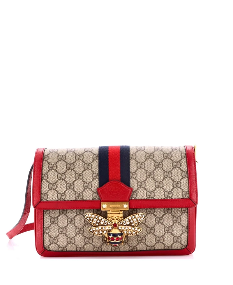Pre-Owned Gucci Medium Queen Margaret Shoulder Bag Gg Coated Canvas