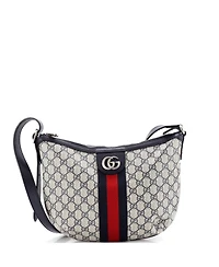Pre-Owned Gucci Ophidia Half Moon Hobo Gg Coated Canvas