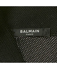 Pre-Owned Balmain Women's Mesh Knit Button Detail Mini Dress