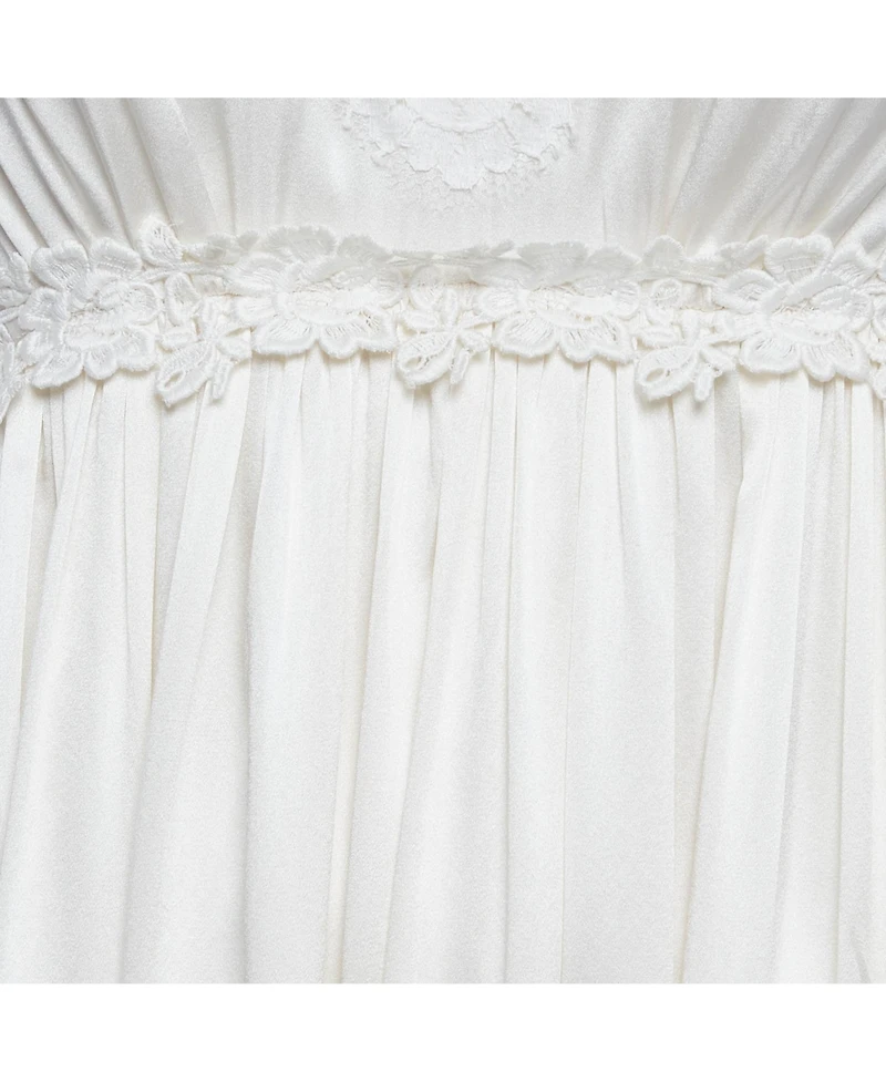 Pre-Owned Dolce & Gabbana Women's Pre-Owned Dolce and Gabbana Cream Silk Lace Trimmed Mini Dress