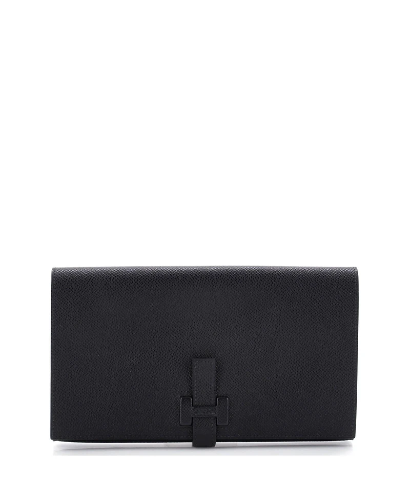 Pre-Owned HERMES Long New H Passant Wallet Leather