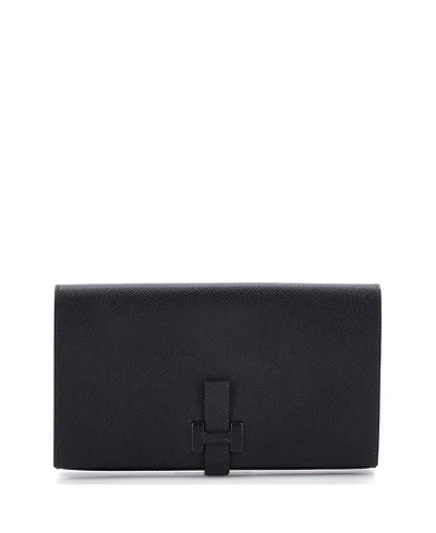 Pre-Owned HERMES Long New H Passant Wallet Leather
