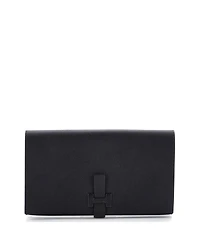 Pre-Owned HERMES Long New H Passant Wallet Leather