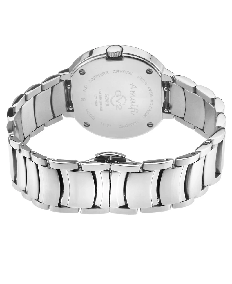 GV2 by Gevril Women's Bellagio Swiss Quartz Diamond Ip Stainless Steel Bracelet Watch
