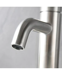 Midola Ada Compliant Single Hole Bathroom Faucet - 6.57" High Stainless Steel Waterfall Faucet Brushed Nickel