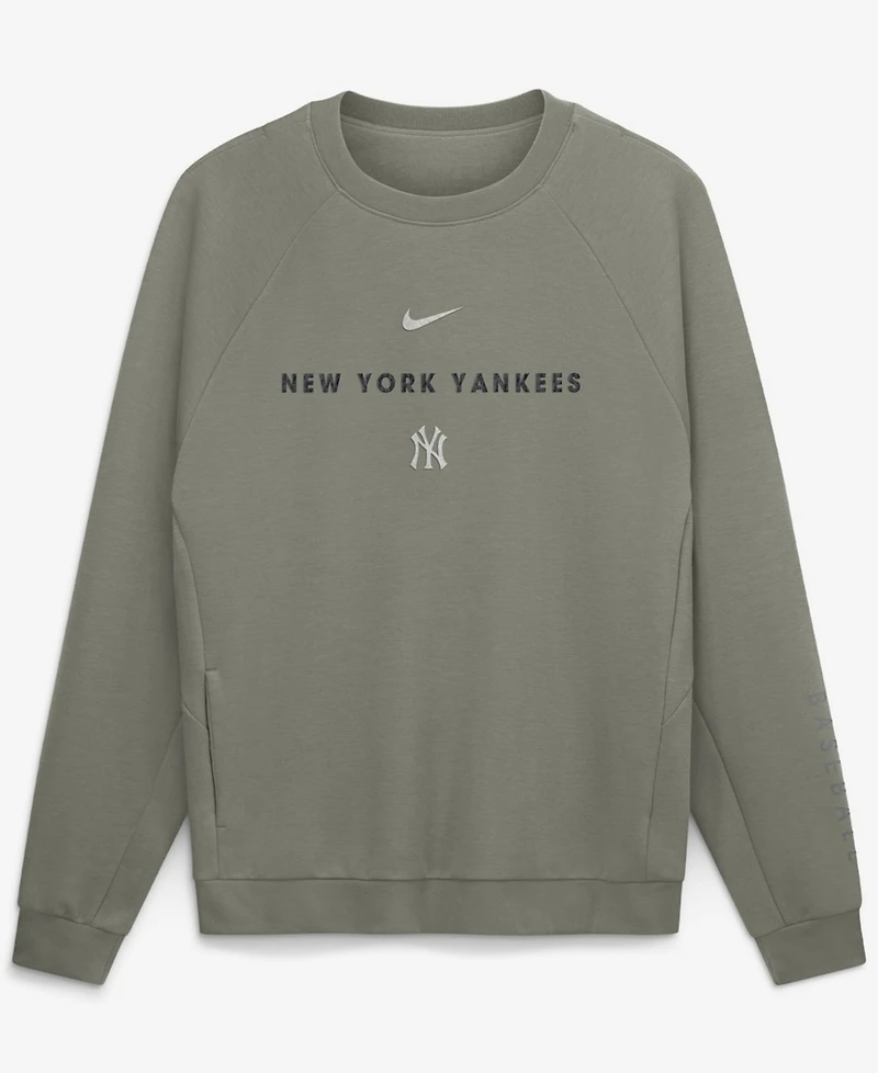 Nike Men's Olive New York Yankees Statement Primary Raglan Dri-fit Sweatshirt