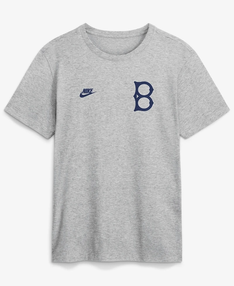 Nike Men's Heather Gray Brooklyn Dodgers Cooperstown 2-Hit T-Shirt