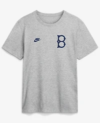 Nike Men's Heather Gray Brooklyn Dodgers Cooperstown 2-Hit T-Shirt