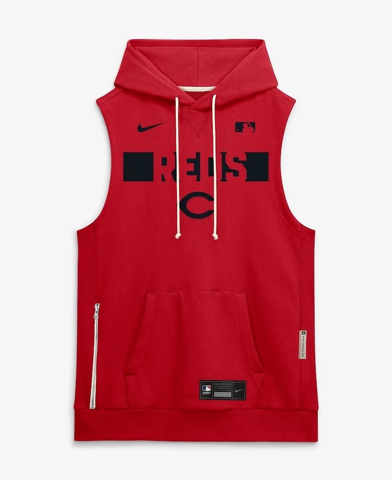 Nike Men's Red Cincinnati Reds Authentic Collection Standard Issue Dri-fit Sleeveless Hoodie