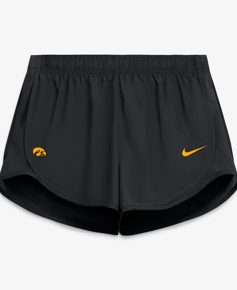 Nike Women's Black Iowa Hawkeyes Tempo Mid-Rise Dri-fit Shorts