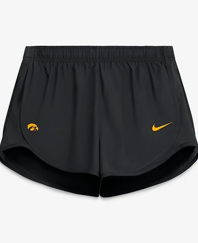 Nike Women's Black Iowa Hawkeyes Tempo Mid-Rise Dri-fit Shorts