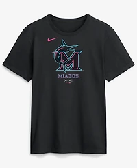 Nike Men's Black Miami Marlins City Connect Large Logo T-Shirt