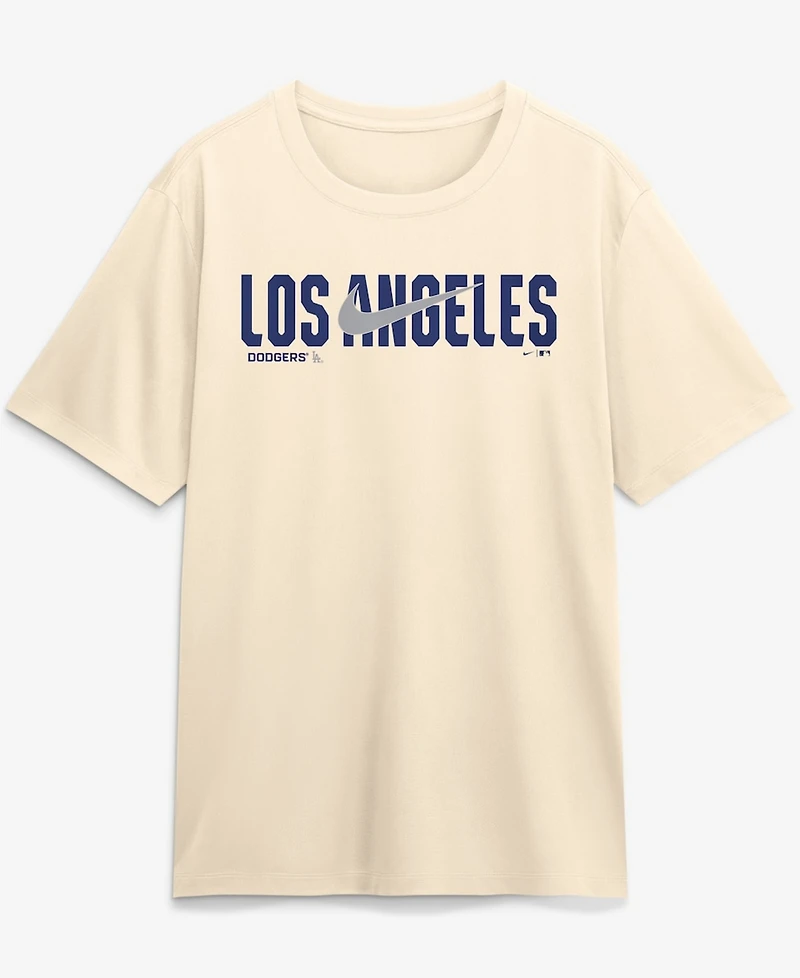 Nike Men's Cream Los Angeles Dodgers Swoosh Legend Dri-fit T-Shirt