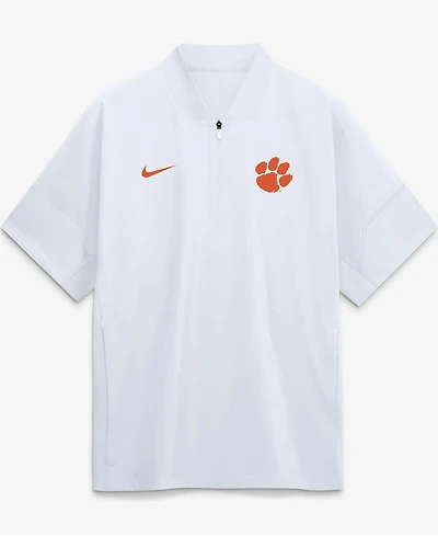 Nike Men's White Clemson Tigers 2026 Sideline Short Sleeve Quarter-Zip Coach Jacket