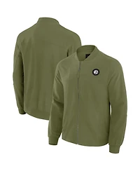 J. Palmer Men's Olive Pittsburgh Steelers Lightweight Cover-4 Tri-Blend Full-Zip Jacket
