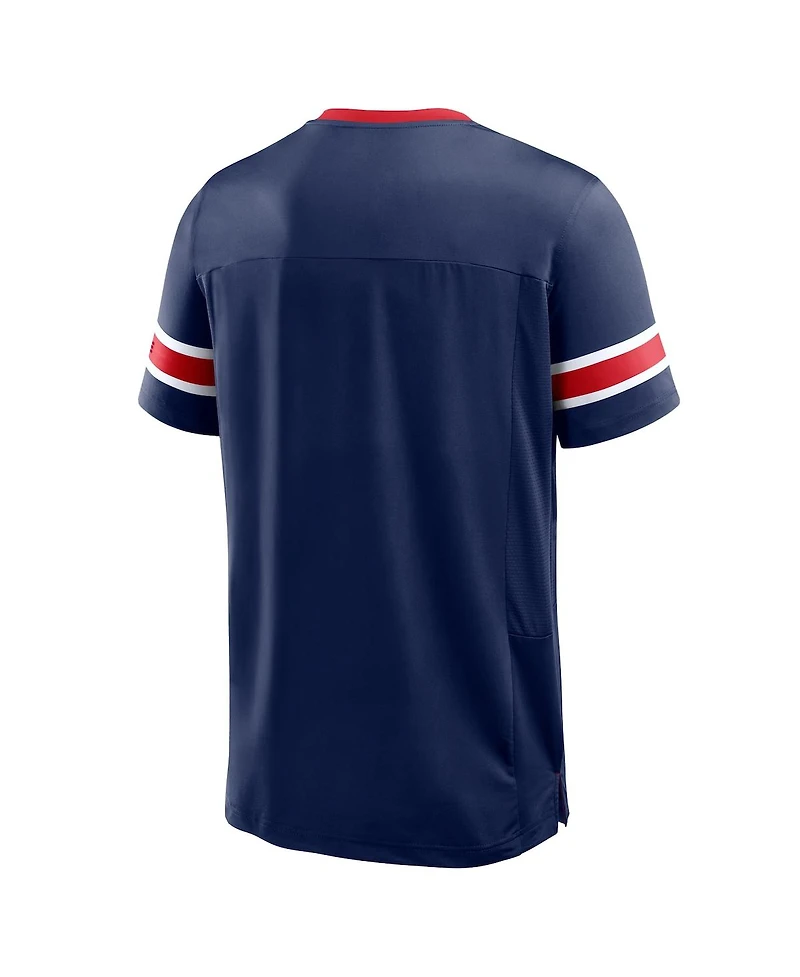 Fanatics Men's Navy New England Patriots Hometown Premium Hashmark V-Neck T-Shirt