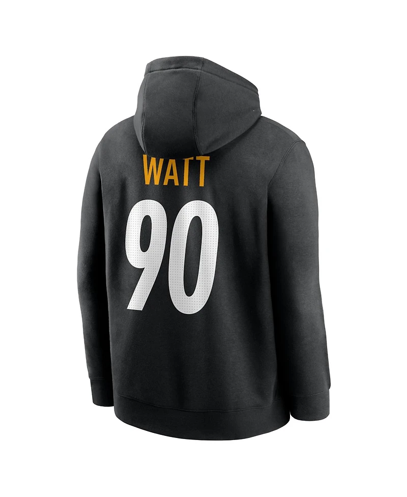 Nike Men's T.j. Watt Black Pittsburgh Steelers Name Number Hoodie
