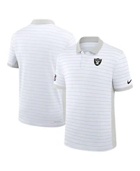 Nike Men's White Las Vegas Raiders Sideline Victory Stripe Dri-fit Polo Shirt