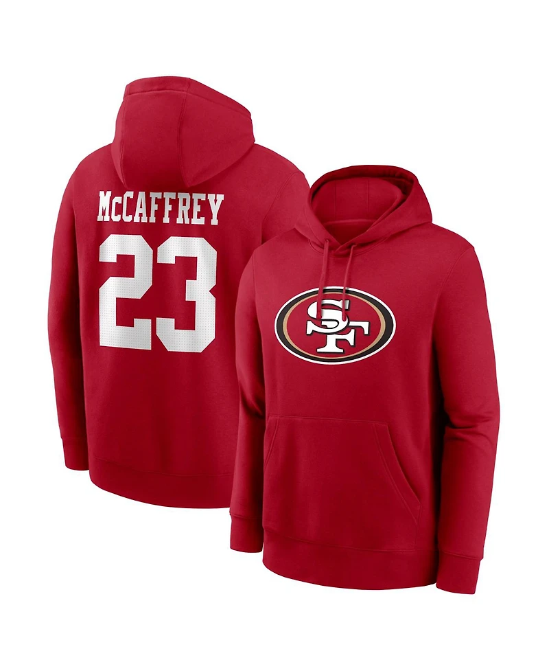 Nike Men's Christian McCaffrey Scarlet San Francisco 49ers Name Number Hoodie