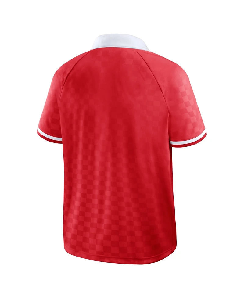 Fanatics Men's Red/White Kansas City Chiefs Homerun Raglan V-Neck Polo Shirt