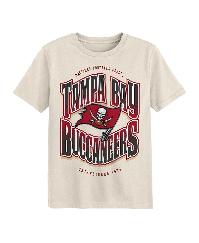 Outerstuff Big Boys and Girls Cream Tampa Bay Buccaneers Huddle T-Shirt