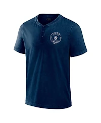 Fanatics Men's Navy New York Yankees Washed Henley Shirt