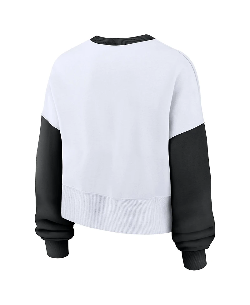 Nike Women's White/Black Baltimore Orioles Oversized High Hip Fleece Sweatshirt