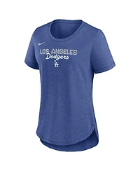 Nike Women's Heather Royal Los Angeles Dodgers Arched Tri-Blend T-Shirt