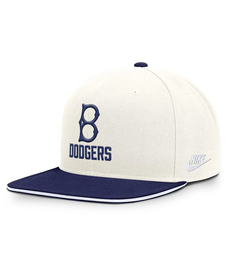 Nike Men's Cream/Royal Brooklyn Dodgers Cooperstown Pro Dri-fit Snapback Hat